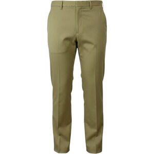 Massimo Dutti Pleated Trousers Mens 32 Tan Tapered Cotton Chinos Khaki Pants